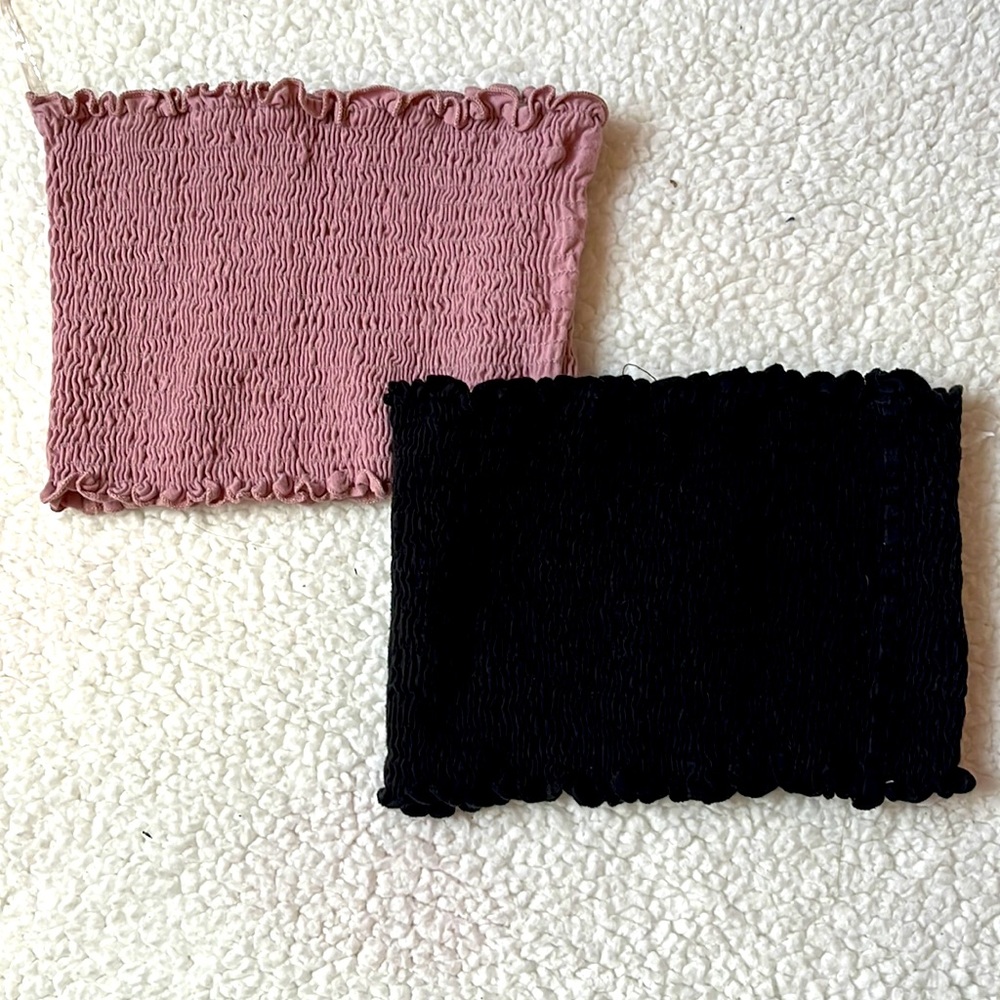 2 pink melo tube tops, size small